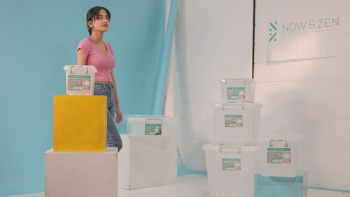 Plastic Storage Box (6 Litre) - with a Locking Lid & Handle | Multipurpose Stackable Container