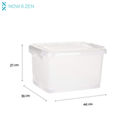Plastic Multipurpose Stackable Storage Box Container with Lid Handles and Wheels 35 Litre