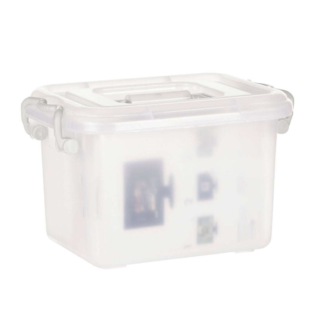 Plastic Multipurpose Stackable Storage Box Container with Lid and Handles 6 Litre Now and Zen
