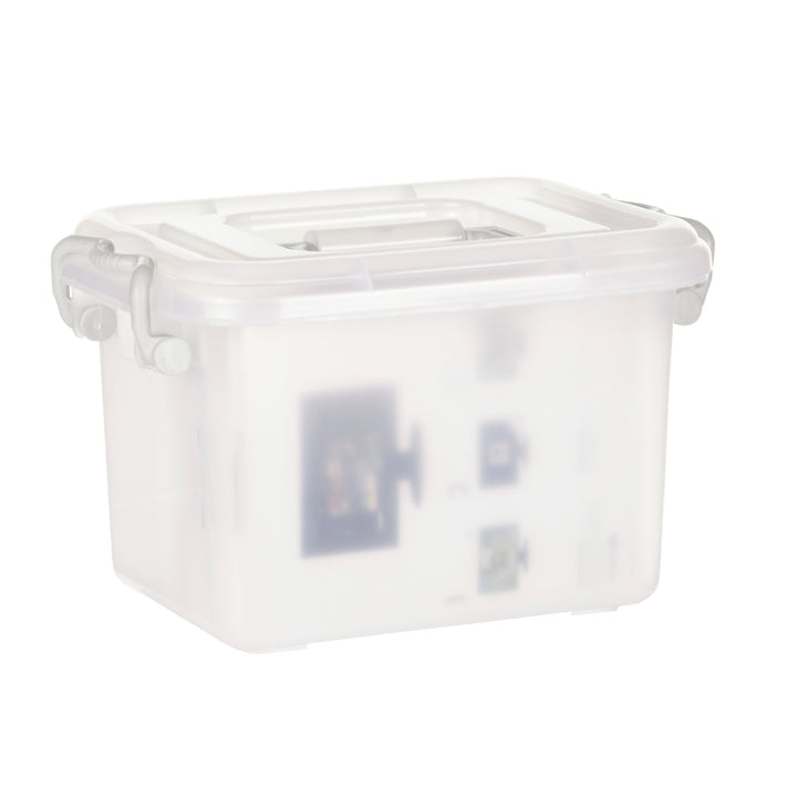 Plastic Multipurpose Stackable Storage Box Container with Lid and Handles 6 Litre Now and Zen