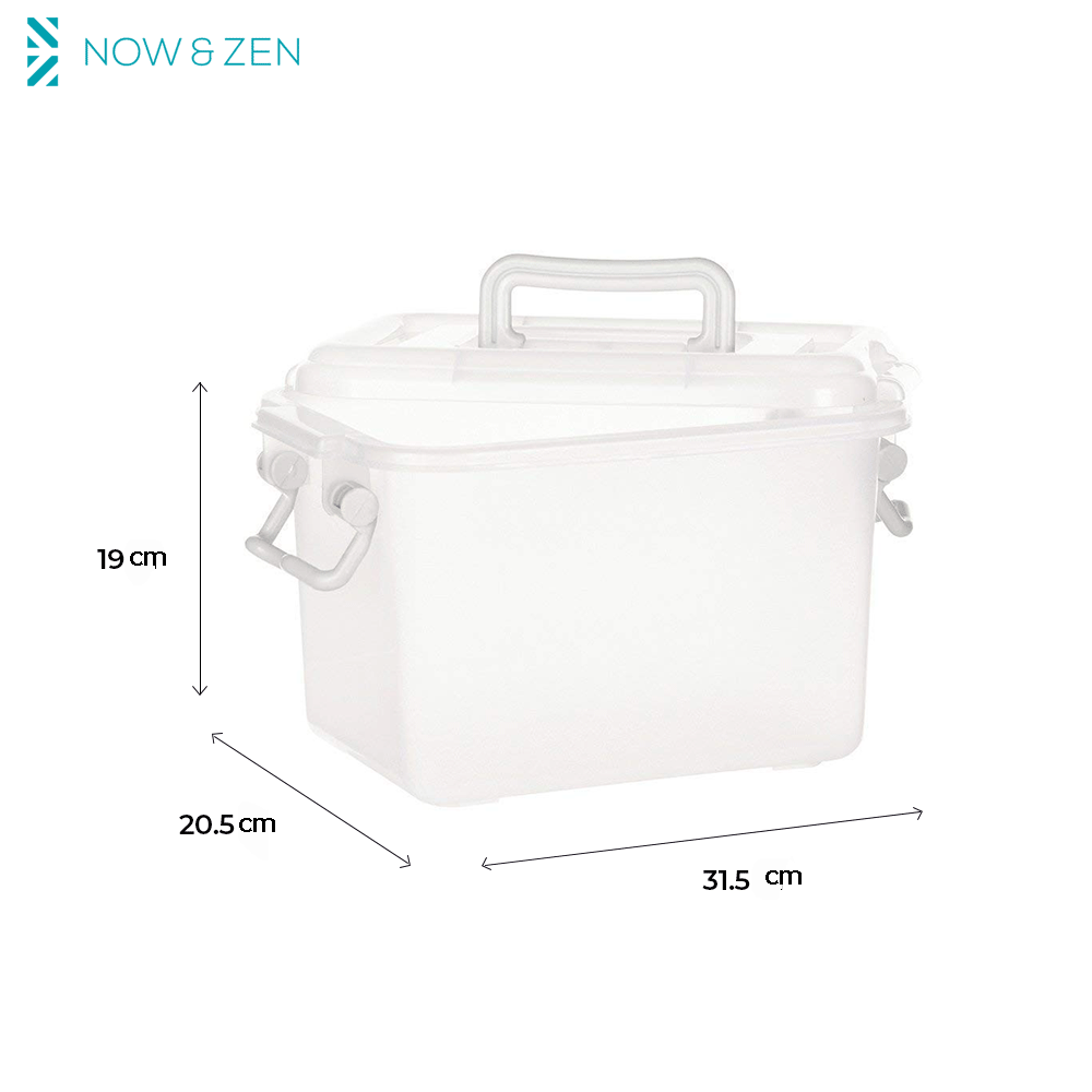 Plastic Multipurpose Stackable Storage Box Container with Lid and Handles 6 Litre Now and Zen