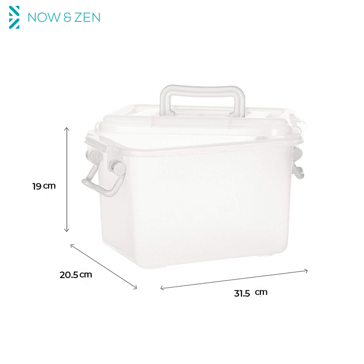 Plastic Multipurpose Stackable Storage Box Container with Lid and Handles 6 Litre Now and Zen