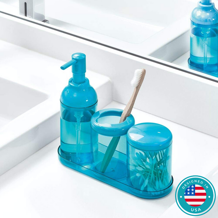 Plastic bathroom accessories set