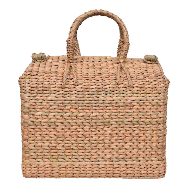 Kauna Seagrass Striped Picnic Basket - Medium