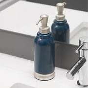 Bexley Ceramic Soap Pump Dispenser - Matte Navy/Satin