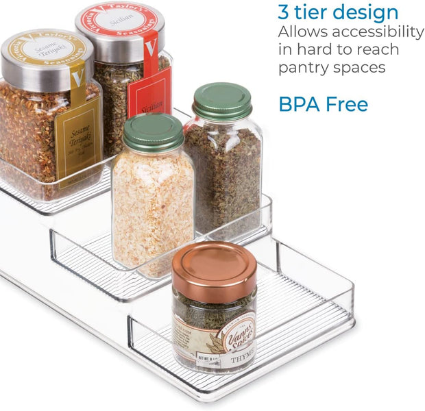 Stadium 3-Tier Spice Rack Organizer for Kitchen - Recycled Plastic