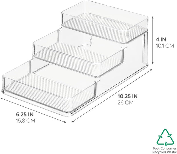 Stadium 3-Tier Spice Rack Organizer for Kitchen - Recycled Plastic