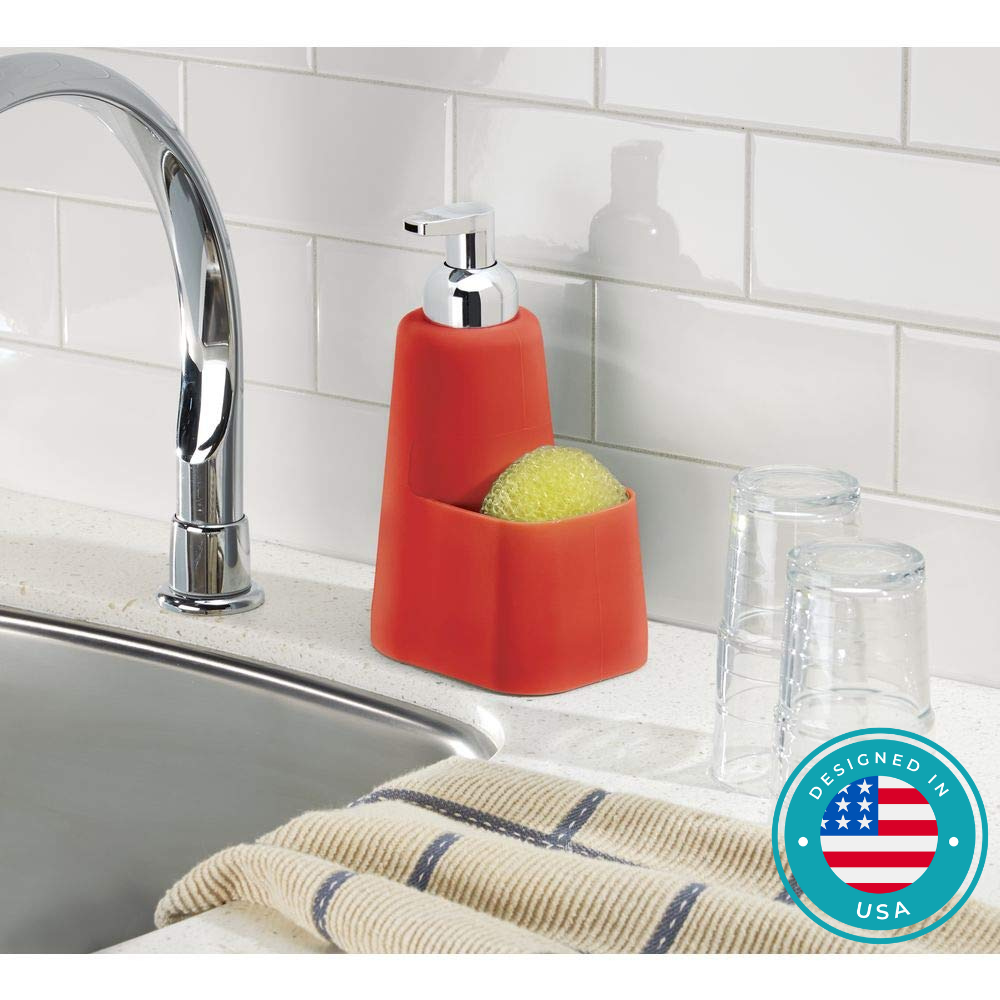 Silicone foam soap pump with scrub holder