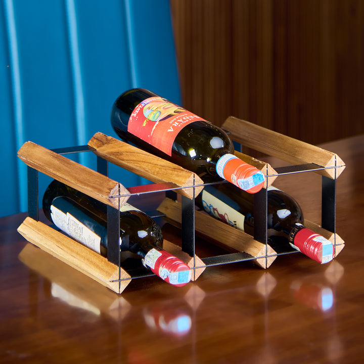 Grova Teak Wine Rack - 3 Bottles