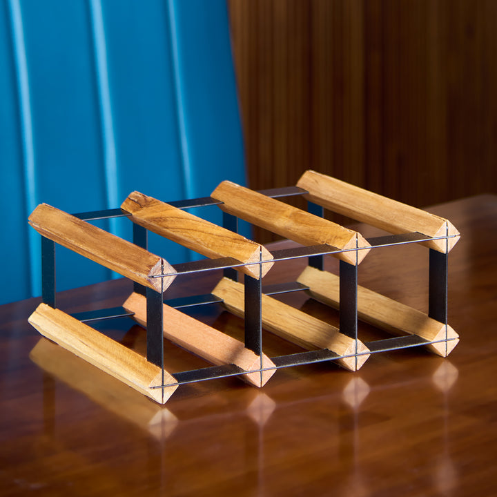 Grova Teak Wine Rack - 3 Bottles