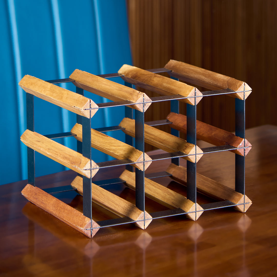 Grova Teak Wine Rack - 6 Bottles