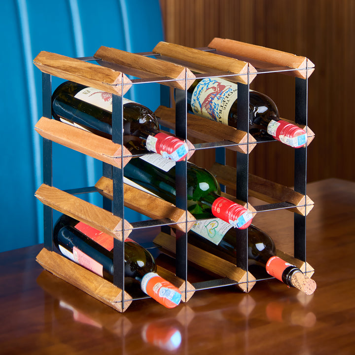 Grova Teak Wine Rack - 9 Bottles