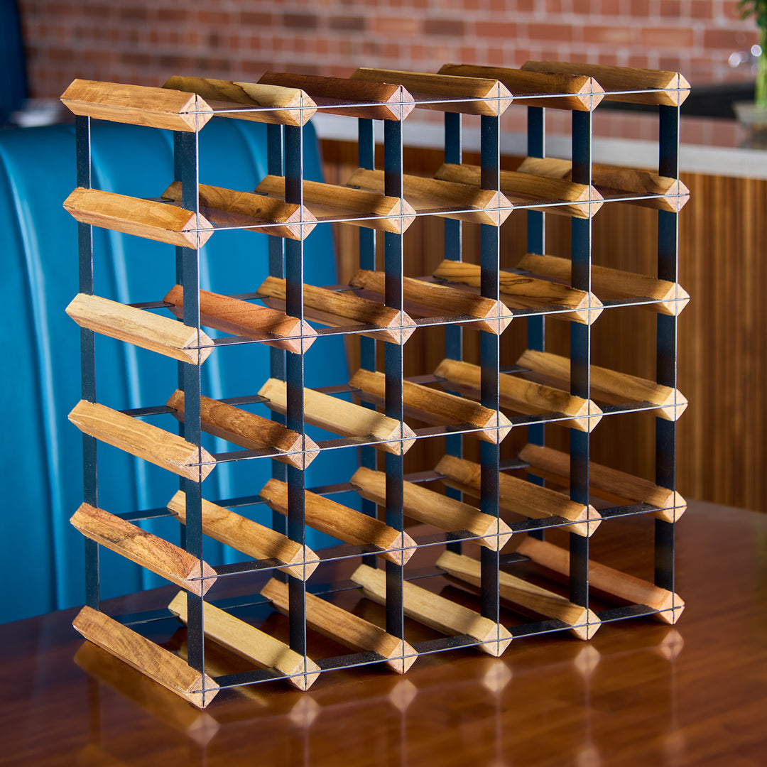 Grova Teak Wine Rack - 25 Bottles