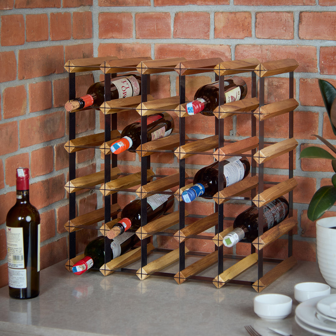Grova Teak Wine Rack - 25 Bottles