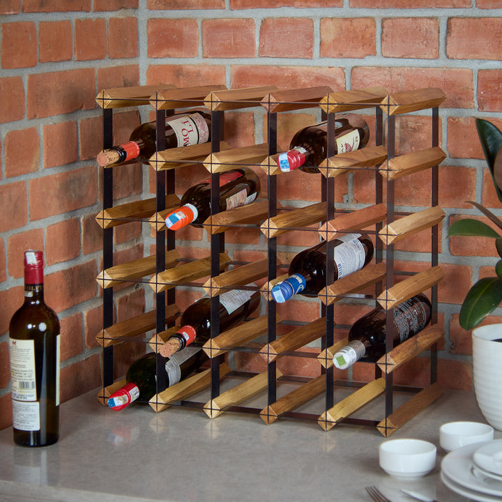 Grova Teak Wine Rack - 25 Bottles