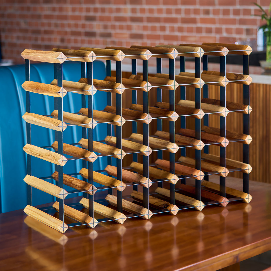 Grova Teak Wine Rack - 35 Bottles