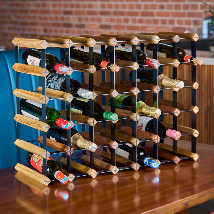 Grova Teak Wine Rack - 35 Bottles