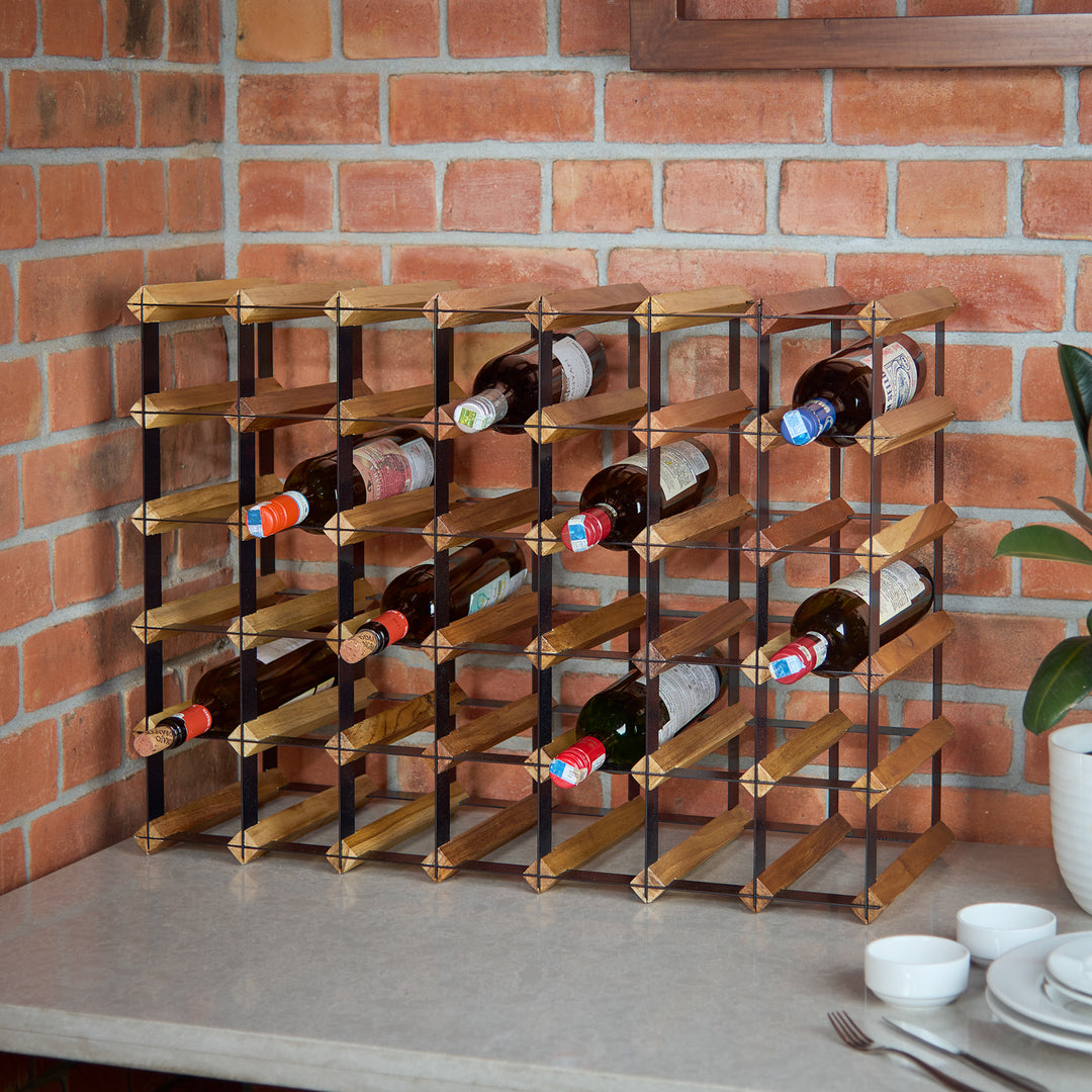 Grova Teak Wine Rack - 35 Bottles