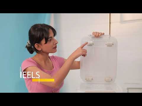 Large Plastic Storage Box (15 Litre) - with Locking Lid, Handles and Wheels | Multipurpose Stackable Container