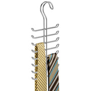 chrome tie organizer belt hanger wardrobe closet storage interdesign idesign now and zen