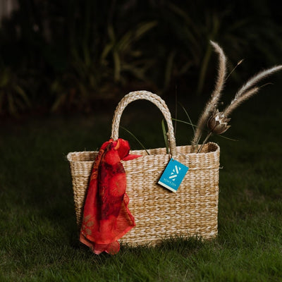 Kauna Seagrass Shopping Bag - Rectangle / Medium (38 x 16 x 28 cm)