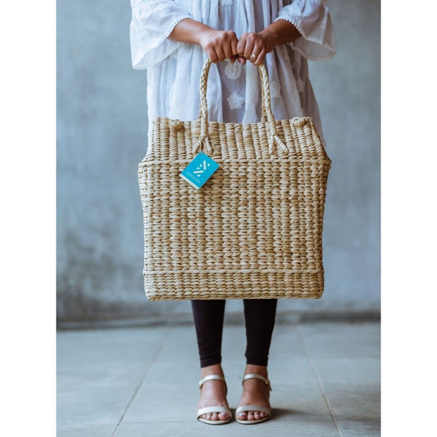 Kauna Seagrass Picnic Basket - Large (42 x 24 x 38 cm)