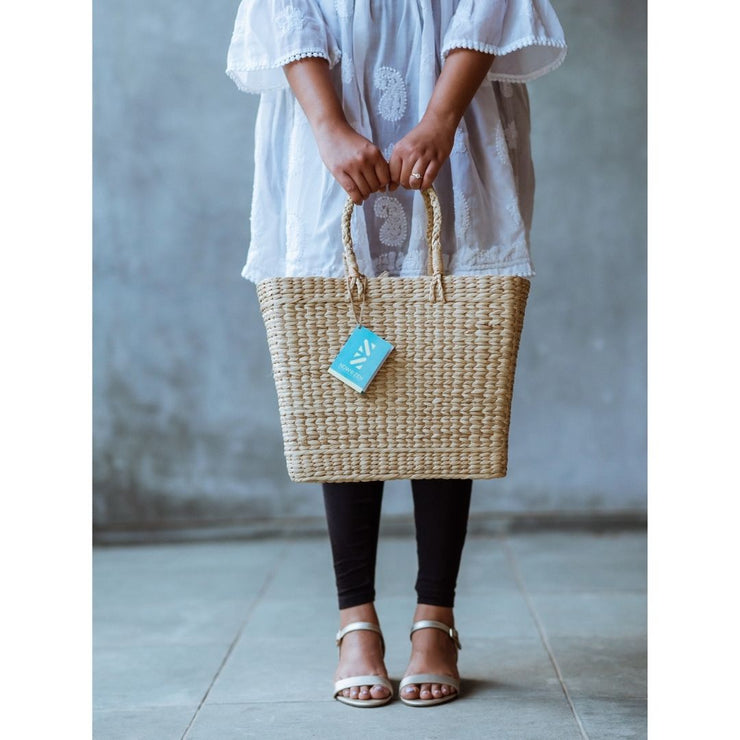 Kauna Seagrass Shopping Bag - Rectangle / Medium (38 x 16 x 28 cm)