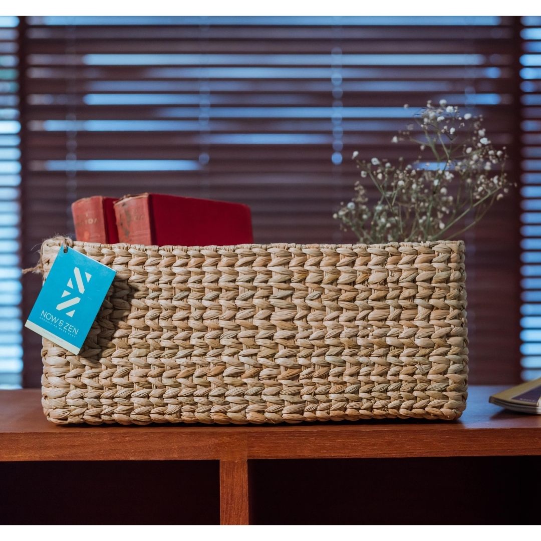 Kauna Seagrass Utility Tote Basket - Rectangle / Medium (36 x 23 x 15 cm)