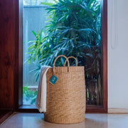 Kauna Seagrass Laundry Basket - Round / Large  (42 x 42 x 55 cm)