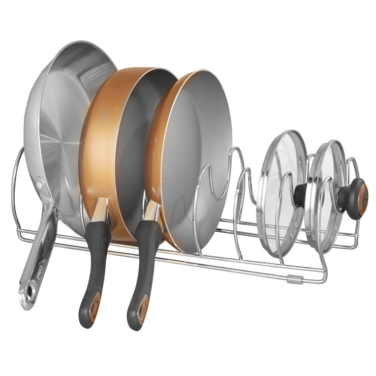 Skillet Pan Pot holder organizer Steel Chrome idesign Interdesign Now and Zen