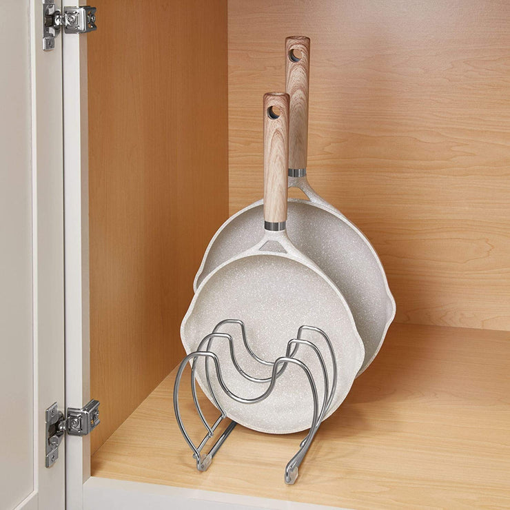 Skillet Pan Plate Cookware organizer Steel Chrome idesign Interdesign Now and Zen