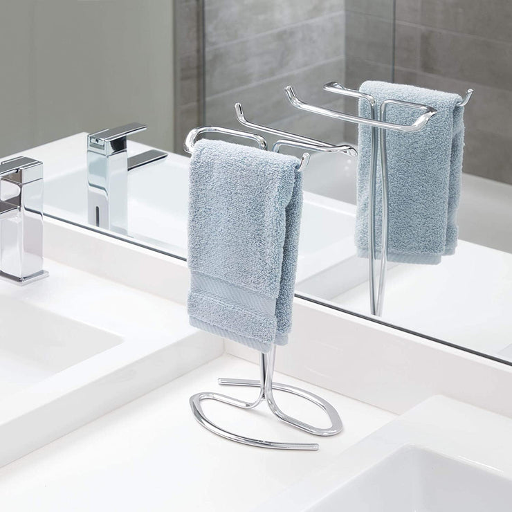 Hand towel holder countertop chrome steel idesign Interdesign Now and zen