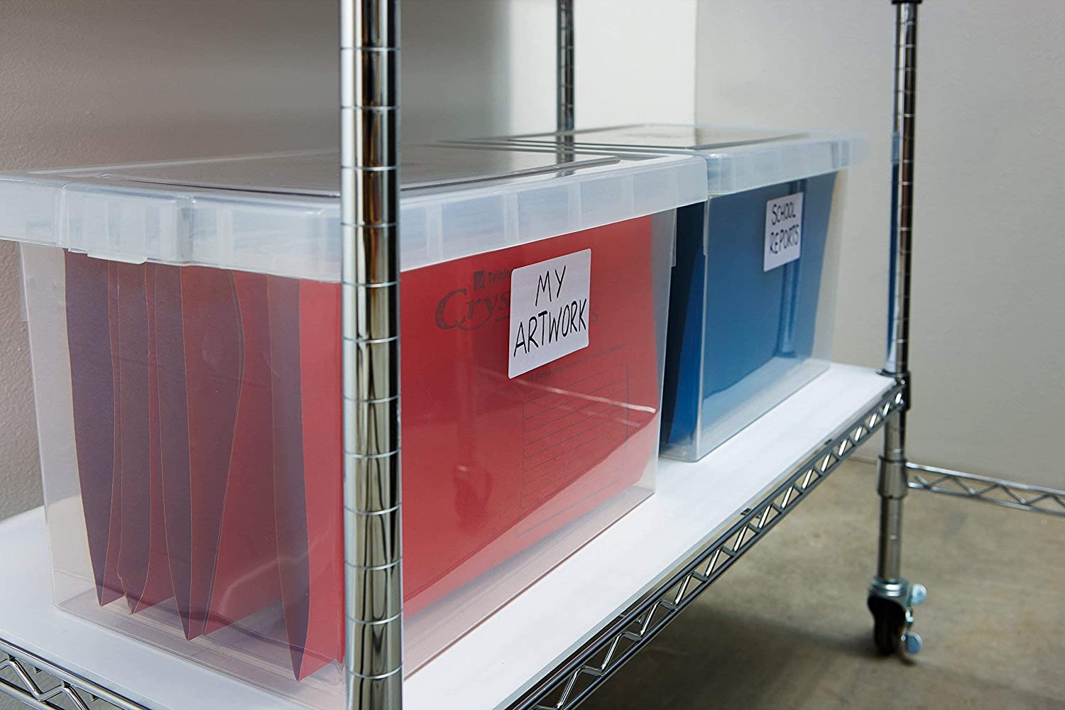 Plastic Storage Box for Office Files & Documents | Large Container wit ...