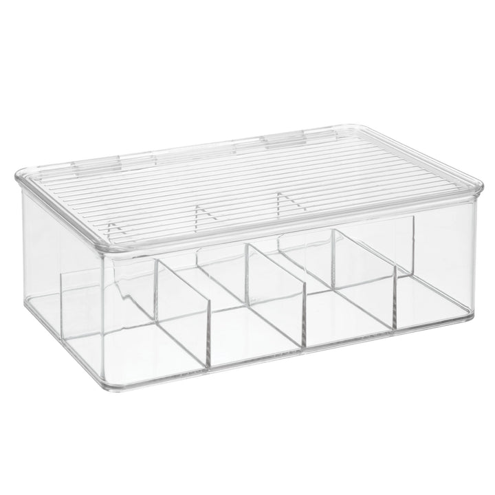Tea bag packet storage box organizer with lid plastic BPA free Interdesign iDesign Now and Zen