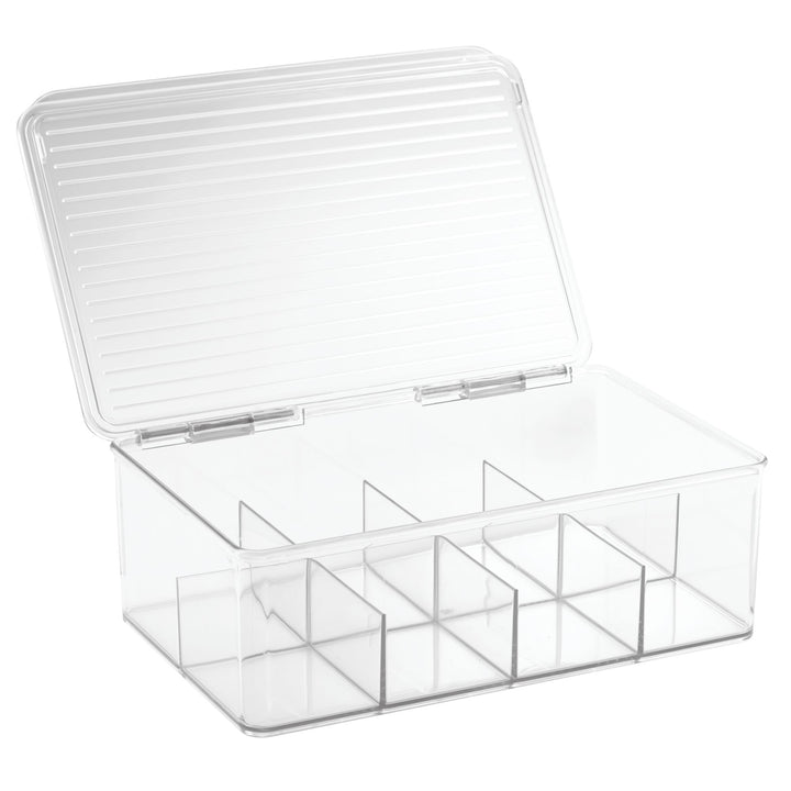 Tea bag packet storage box organizer with lid plastic BPA free Interdesign iDesign Now and Zen