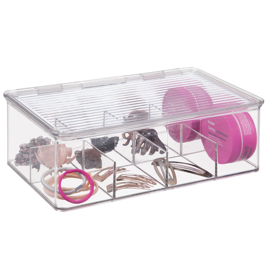 Tea bag packet storage box organizer with lid plastic BPA free Interdesign iDesign Now and Zen