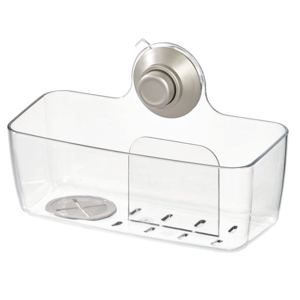 Sink caddy organizer basket plastic suction lock bathroom interdesign idesign now and zen