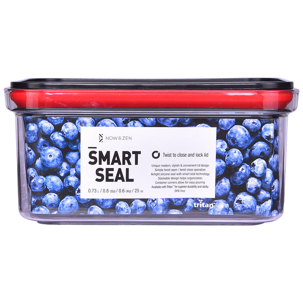 Smart Seal Stackable Kitchen Storage Containers 0.7 Litre Twist Lock Black Lid Now & Zen