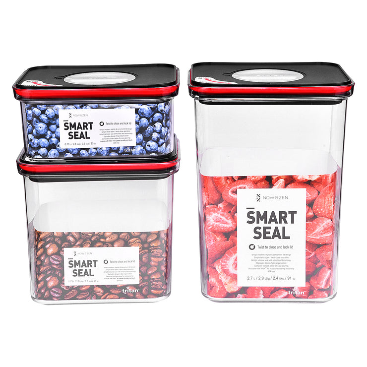 Neoflam Smart Seal Food Storage Container, Black, Rectangle, 91 Ounce, Shop