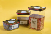 Smart Seal Stackable Kitchen Storage Containers Full Range Twist Lock Black Lid Now & Zen