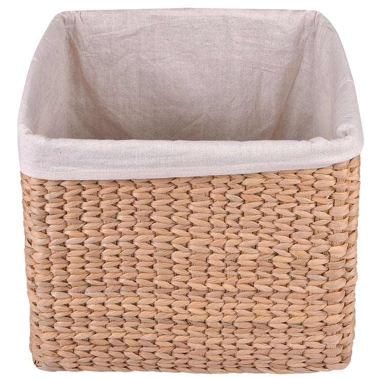 Kauna Seagrass Utility Tote Basket with Liner - Square / Large (30 x 30 x 30 cm)