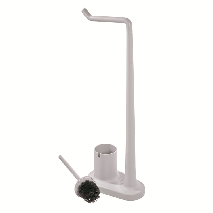 iDesign Plastic Toilet Paper Stand and Bowl Brush Gray 4