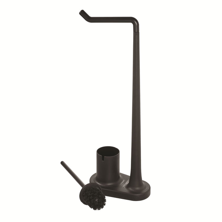 iDesign Plastic Toilet Paper Stand and Bowl Brush - Black 5
