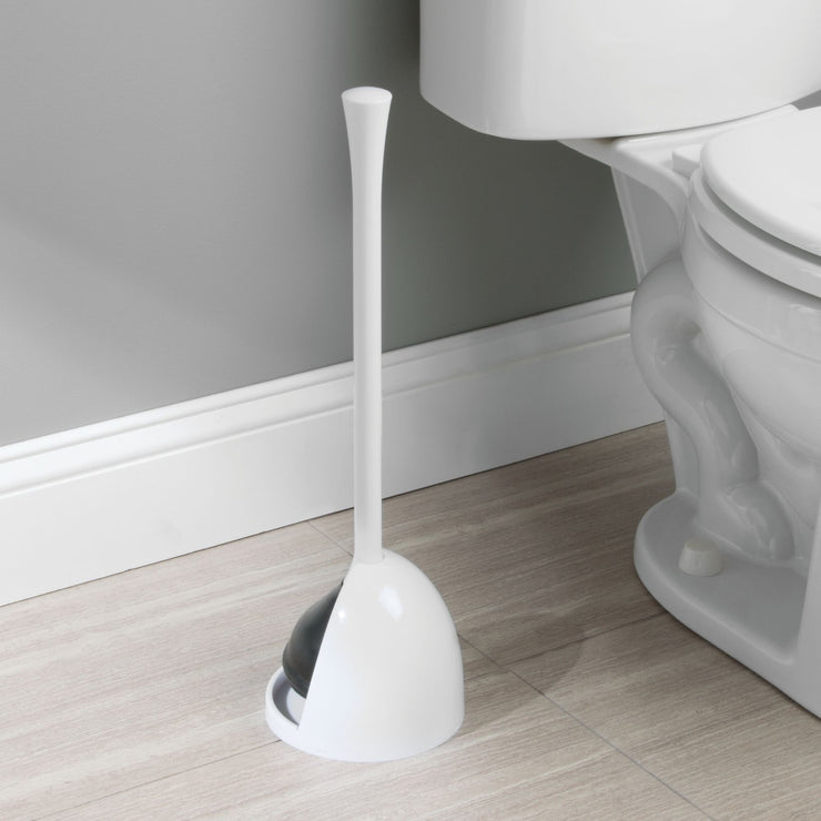 iDesign Una BPA-Free Plastic Toilet Plunger with Holder 3