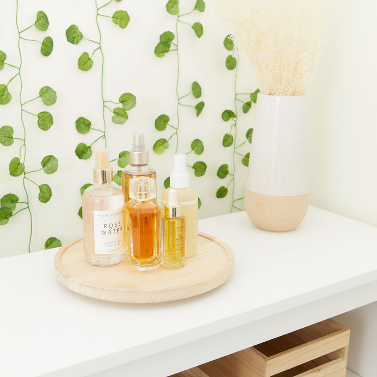 iDesign EcoWood Natural Paulownia Wood 10.5" Turntable Organizer 6