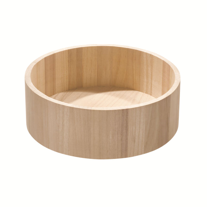 iDesign EcoWood Natural Paulownia Wood Tall 10.5" Turntable Organizer 6