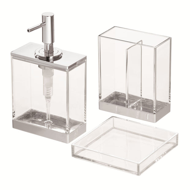 iDesign Clarity 3-Piece Bathroom Accessory Set 4
