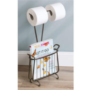 iDesign Axis Free Standing Toilet Paper Holder and Newspaper/Magazine Rack 1
