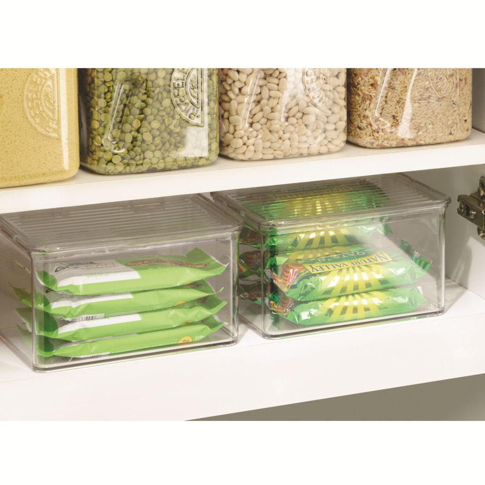 iDesign Kitchen Binz BPA-Free Plastic Stackable Organizer Box with Lid 2