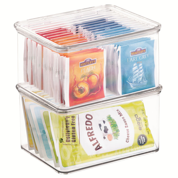 iDesign Kitchen Binz BPA-Free Plastic Stackable Organizer Box with Lid 7
